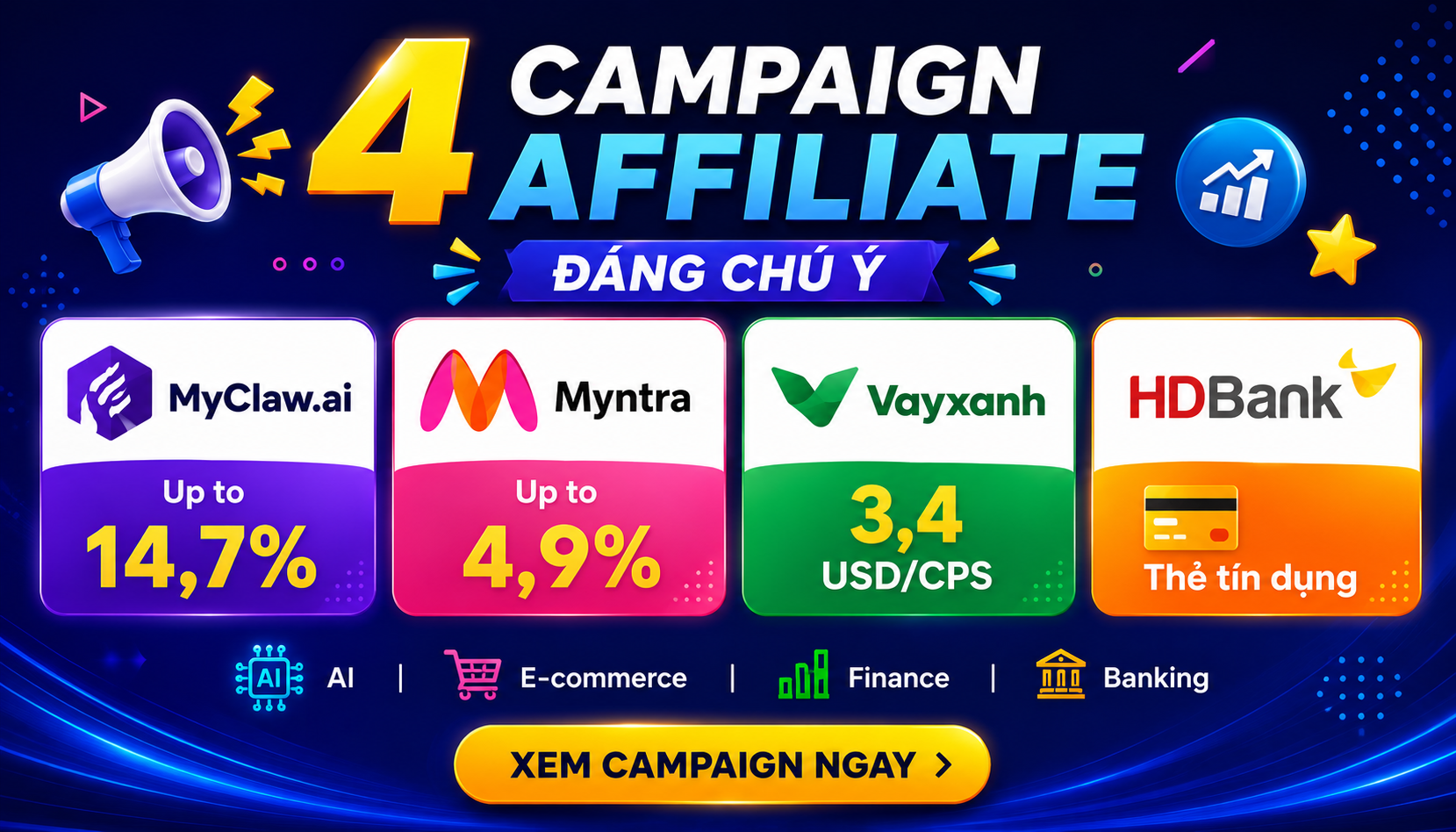 Tổng hợp 4 chiến dịch Affiliate nổi bật đầu tháng 8 dành cho Publisher
